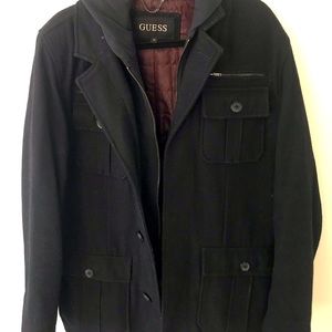 Men’s Guess Black Peacoat